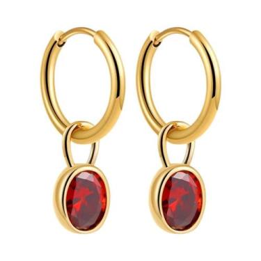 Imagem de Brincos De Argola Huggie Femininos Em Aço Inoxidável Banhado a Ouro Co