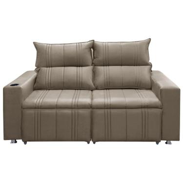 Imagem de Sofá Retrátil E Reclinável 2 Lugares Madri 1,60m Suede Bege