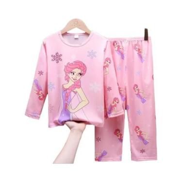 Imagem de Conjunto De Pijama Infantil De Manga Longa Com Estampa De Sereia Para 
