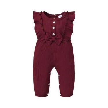 Imagem de Macacão Sem Mangas Para Bebês De 0 a 18 Meses, Faixa Para Cabeça, Roup