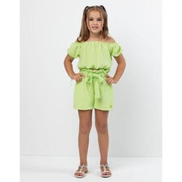 Imagem de Conjunto Infantil Menina Verão Blusa Shorts Lessa Kids 8219 - Verde - TAM 12 ANOS-Feminino