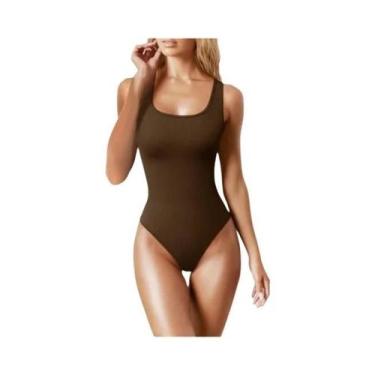 Imagem de Macacão Feminino Slim Fit De Verão Em Malha Sólida Casual Chic - NONE,