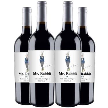 Imagem de Vinho Tinto Mr. Rabbit Cabernet Sauvignon 750ml Kit 4 Garrafas