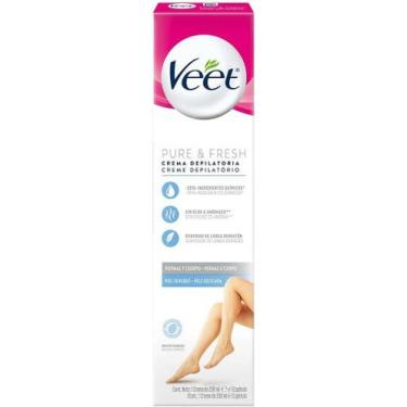 Imagem de Creme Depilatório Corporal Veet Pure & Fresh Peles Delicadas 200ml Com