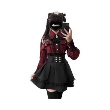 Imagem de Conjunto Feminino Dark Femme Lolita: Top De Renda E Saia Com Cintura M