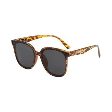 Imagem de Óculos De Sol Femininos Com Armação Grande E Lentes Pretas UV400 Para 