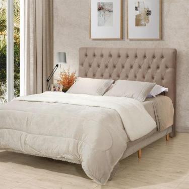 Imagem de Cabeceira Cama Casal Estofada 1,40 Cm - Inca Linho Capuccino - VILLA C