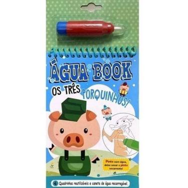 Imagem de Livro para colorir infantil água book três porquinhos - PÉ DA LETRA