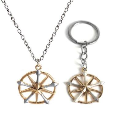 Imagem de Conjunto de colar e chaveiro Bleach Quincy Cross Star Anime Gif - taiy