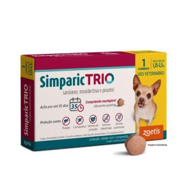 Imagem de Simparic Trio 3mg (1,25 a 2,5kg) 1 Comprimidos - Zoetis