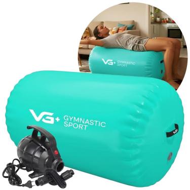 Imagem de Rolo Inflável para Ginástica 100cm Roller Yoga com Bomba Elétrica 220v VG Plus