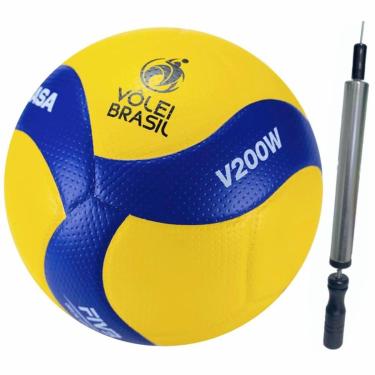 Imagem de Bola Vôlei Mikasa V200w Aprovada FIVB E CBV Com NF+ Inflador-Unissex