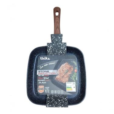 Imagem de Frigideira Bistequeira Grill Preto Blackwood Alumínio 24,4CM para Fogões Indução Vitroc...
