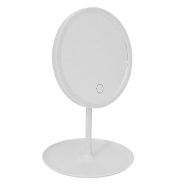 Imagem de Espelho de Mesa Inteligente Redondo com Luz LED Portátil - Tesla Store