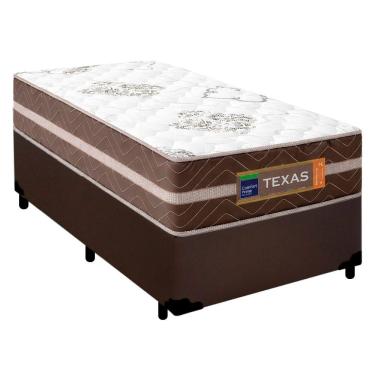 Imagem de Cama Box Solteiro Sintético + Colchão Molas Ensacadas Texas Prime Colchões 88cm - Supor...