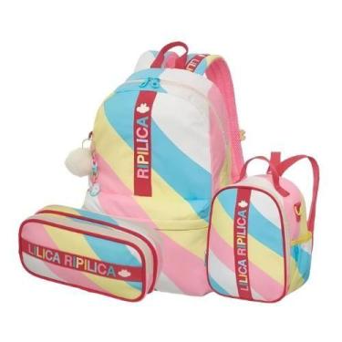 Imagem de Kit Mochila De Costas Escolar Lilica Ripilica Lovit Vibrant Lancheira 