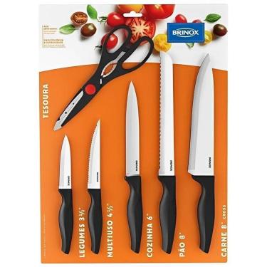Imagem de Conjunto De Facas Com 6 Peças Cross Preto - 2556-310 - Brinox