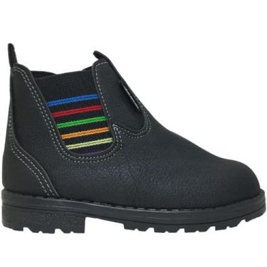 Imagem de Botina Casual Infantil Com Zíper Sames 6135, Preto, 21