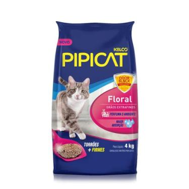 Imagem de Areia Sanitária para Gatos Pipicat Floral Kelco, 4 kg
