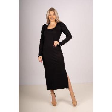 Imagem de Vestido Canelado Luz Midi Feminino L amour - LAmour, PP, Roxo escuro
