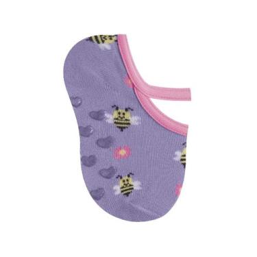 Imagem de Meia Sapatilha Infantil Bebe Antiderrapante Selene, Roxo, 21 a 24