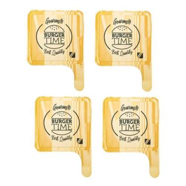 Imagem de OFERTA KIT 4 Tábuas de Madeira 26x20 Natural para Hamburguer, Cozinha,