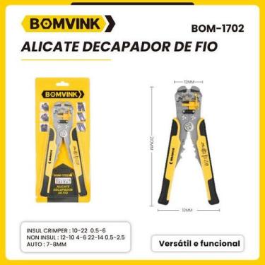 Imagem de Alicate descascador e crimpador de fios elétricos BOMVINK profissional