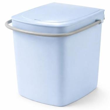 Imagem de Lixeira para banheiro com alça curta Cris Metal, Azul