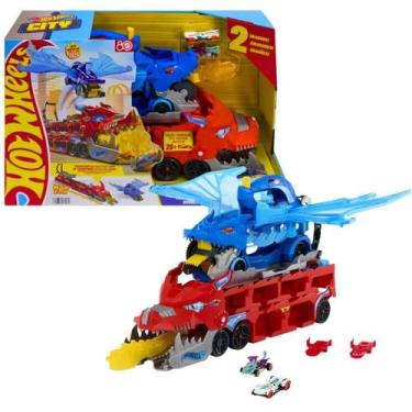 Imagem de Pista Hot Wheels Supertrailer Dupla de Dragão Mattel JBM72