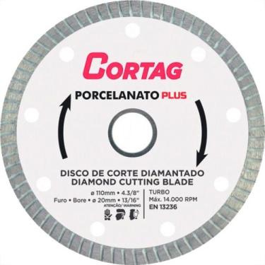 Imagem de Disco Diamantado Cortag Porcelanato Turbo Plus 110Mm X 20Mm - 61314