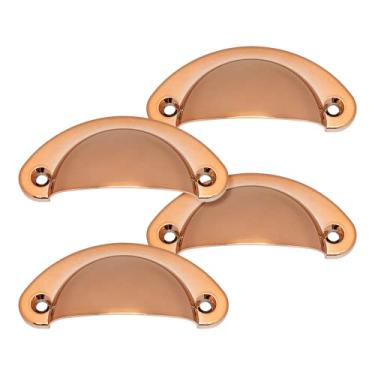 Imagem de Kit 4 Puxadores Para Armário Concha 2 Furos Colonial Moveis (Rose Gold)