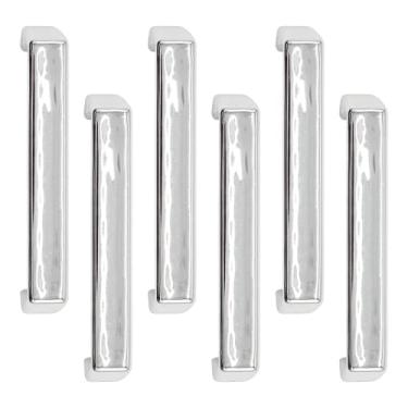 Imagem de Kit 6 Puxador Cromado De Gaveta Arquivo De Aço Empresa 96mm