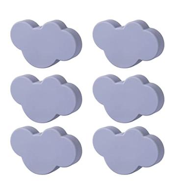 Imagem de 2/4/6/10 pcs Mobiliário de nuvem dos desenhos animados lida com os botões de quarto das crianças PVC Botão da porta do punho da puxão da gaveta para o armário da gaveta das crianças puxa YYDFPIIA