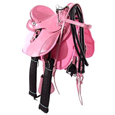 Imagem de Sela Australiana Rosa Infantil De Arco Luxo 12 Polegadas + Acessórios