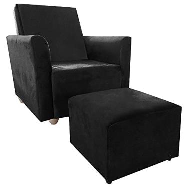 Imagem de Poltrona Infantil Angel + Puff Preto - Moveis Aguias