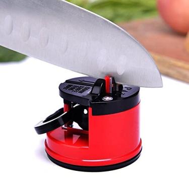 Imagem de Afiador Amolador Faca Tesoura Canivete Manual 6cm Metal Fixação Ventosa Cor Sortida