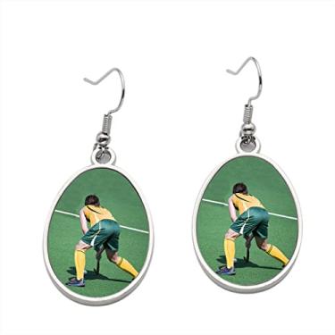 Imagem de Brinco de hóquei de campo - Brincos pendurados para meninas - Presente de festa de aniversário dos namorados, Metal, Sem pedras preciosas