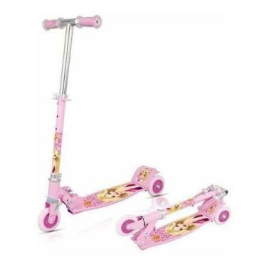 Imagem de Patinete Infantil Meninas 3 Rodas 50Kg Ajustável Brinquedo - Dm Toys