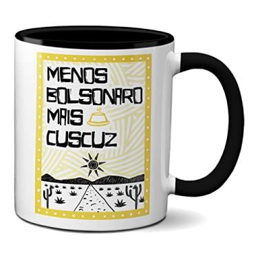 Imagem de Caneca Criativa Sertão Menos Bolsonaro Mais Cuscuz (Preta)