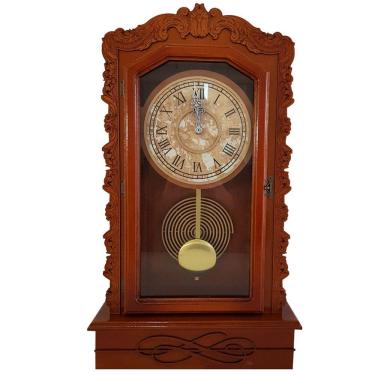 Imagem de Relógio De Parede Antigo em Madeira Com Pêndulo Decoração Ambiente Retrô