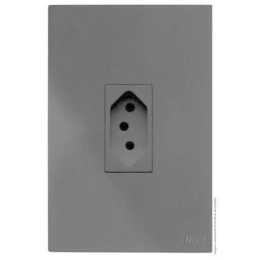 Imagem de Cj Tomada 20A Vertical 4X2 - Recta Home Grafite Satin Fosco