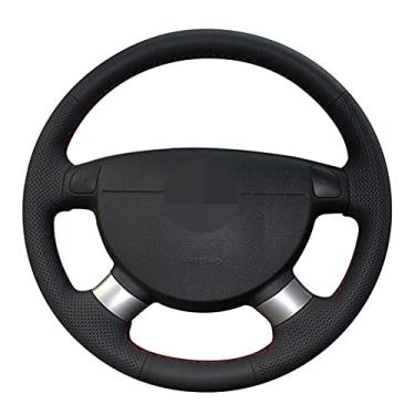 Imagem de TPHJRM Capa de volante de carro couro artificial, apto para Chevrolet Aveo LOVA Buick Excelle Daewoo Gentra 2013 2015 Lacetti 2006-2012