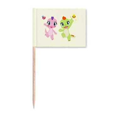 Imagem de Bandeira de palito de dente Dinosaur Kingdom Love You para decoração de festa