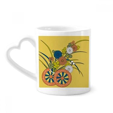 Imagem de Caneca de flor de cultura japonesa outono café cerâmica copo de coração de vidro