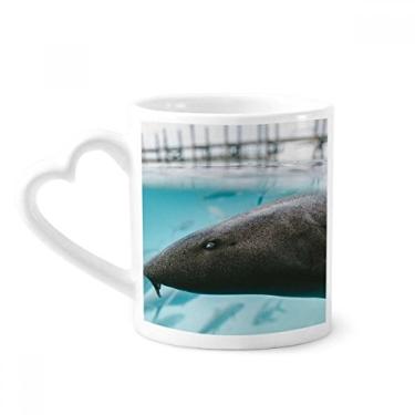 Imagem de Marine Organism Caneca de animal tubarão oceano café cerâmica copo de coração de vidro