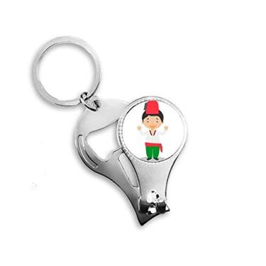 Imagem de Vermelho Verde Peru Desenho Art Deco Presente Moda Alicate de unha Chaveiro Abridor de Garrafas Cortador