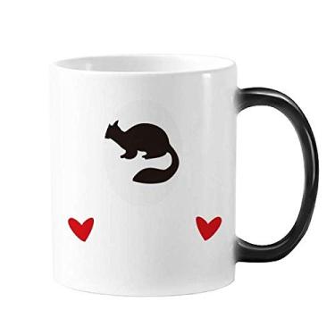 Imagem de Black Marten Animal Portrayal Heat Discoloration Love Photo Ceramic Cup