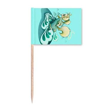 Imagem de White Horse Mythology Novas bandeiras de palito de dente marcador para decoração de festa