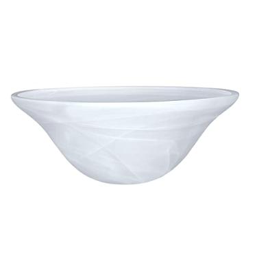 Imagem de Aspen Creative 23143-11A abajastro para soquete de base média, lâmpada e pingente Swag, 33 cm de diâmetro x 13 cm de altura, 1 pacote de vidro de reposição, fosco