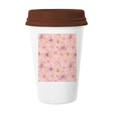 Imagem de Caneca de cerâmica japonesa fofa vermelha rosa caneca de café copo copo de cerâmica